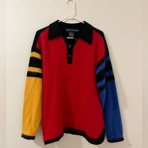 Vintage Colorblock Angora Rabbit/Wool sweater, size M